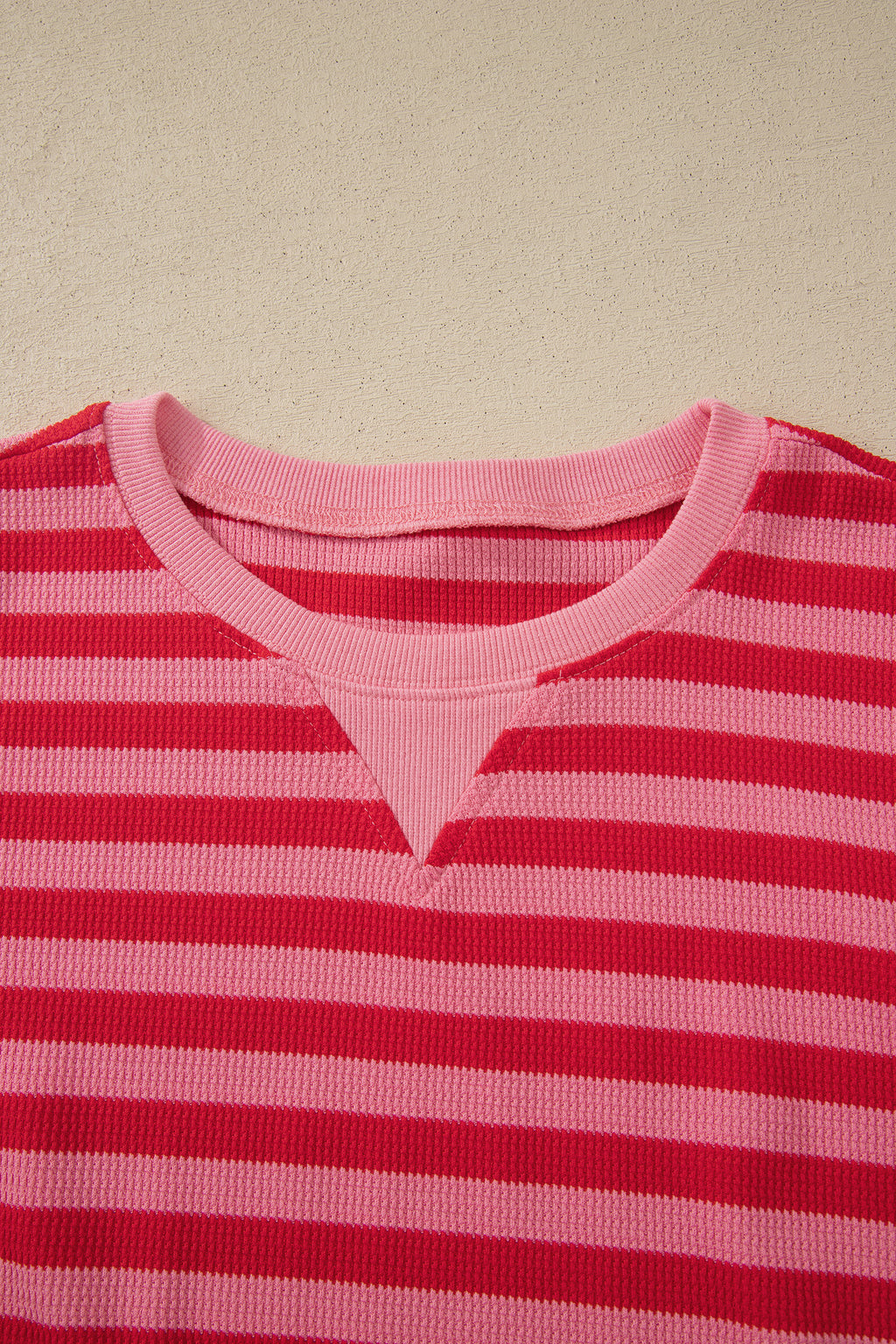 Pink Stripe Puff Short Sleeve T Shirt Matching Shorts Set