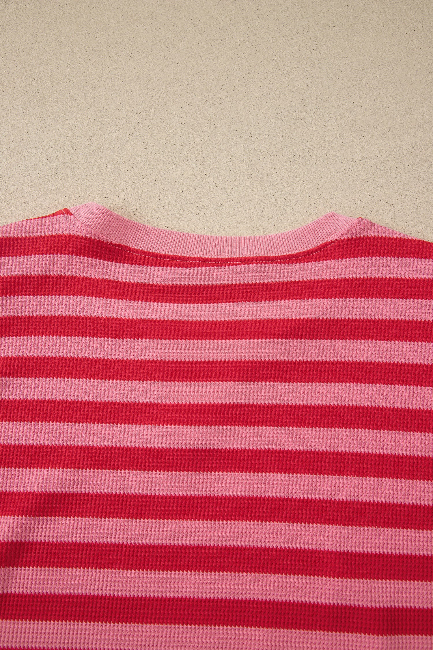 Pink Stripe Puff Short Sleeve T Shirt Matching Shorts Set