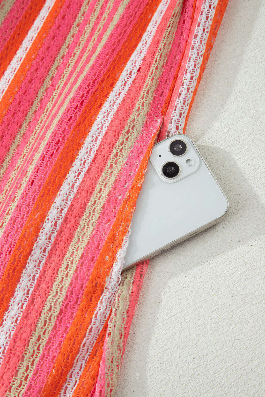 Pink Stripe Ruffled Straps Ribbon Knot Flowy Vacation Maxi Dress