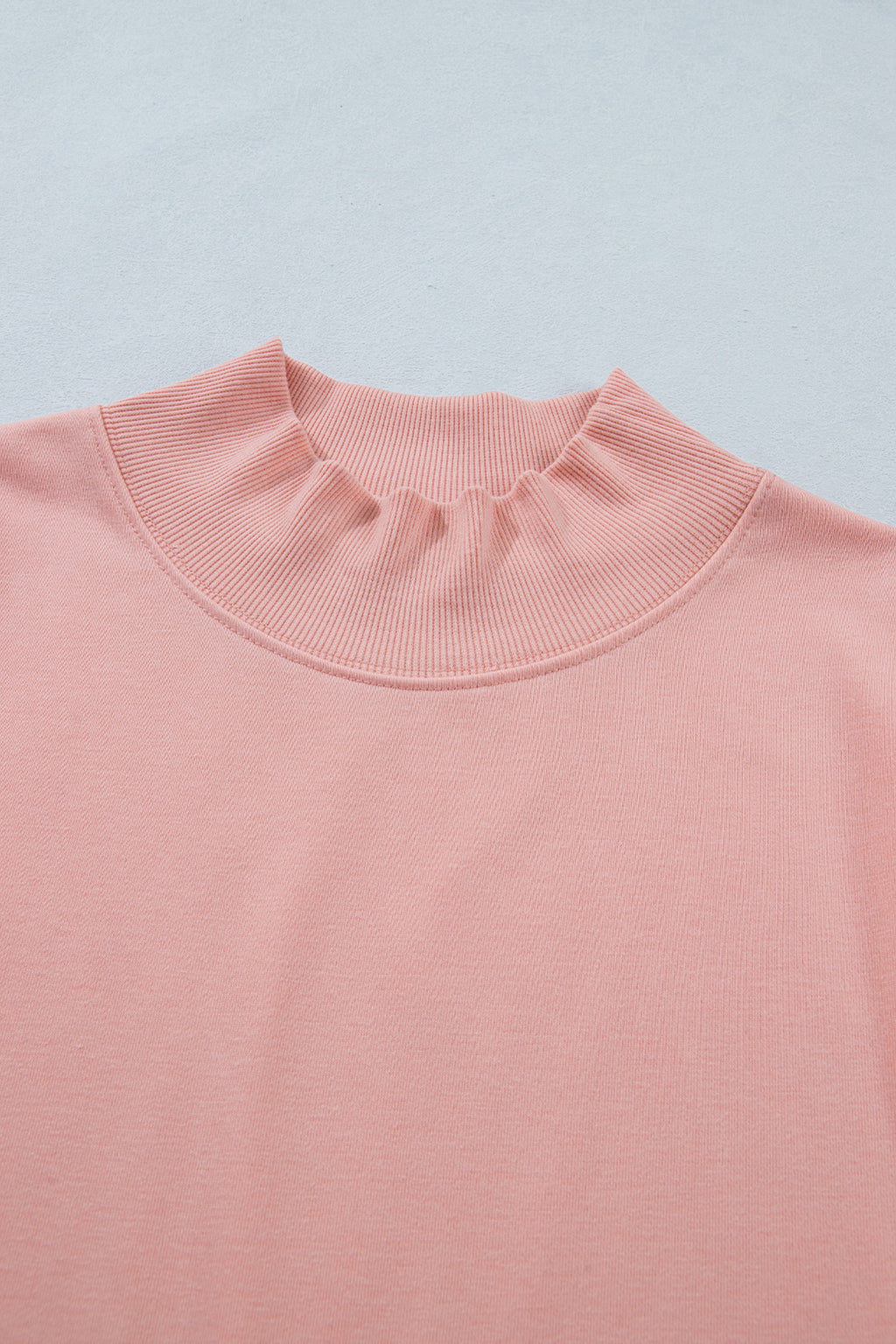 Light Grey Solid Color High Neck Cap Sleeve Loose Top