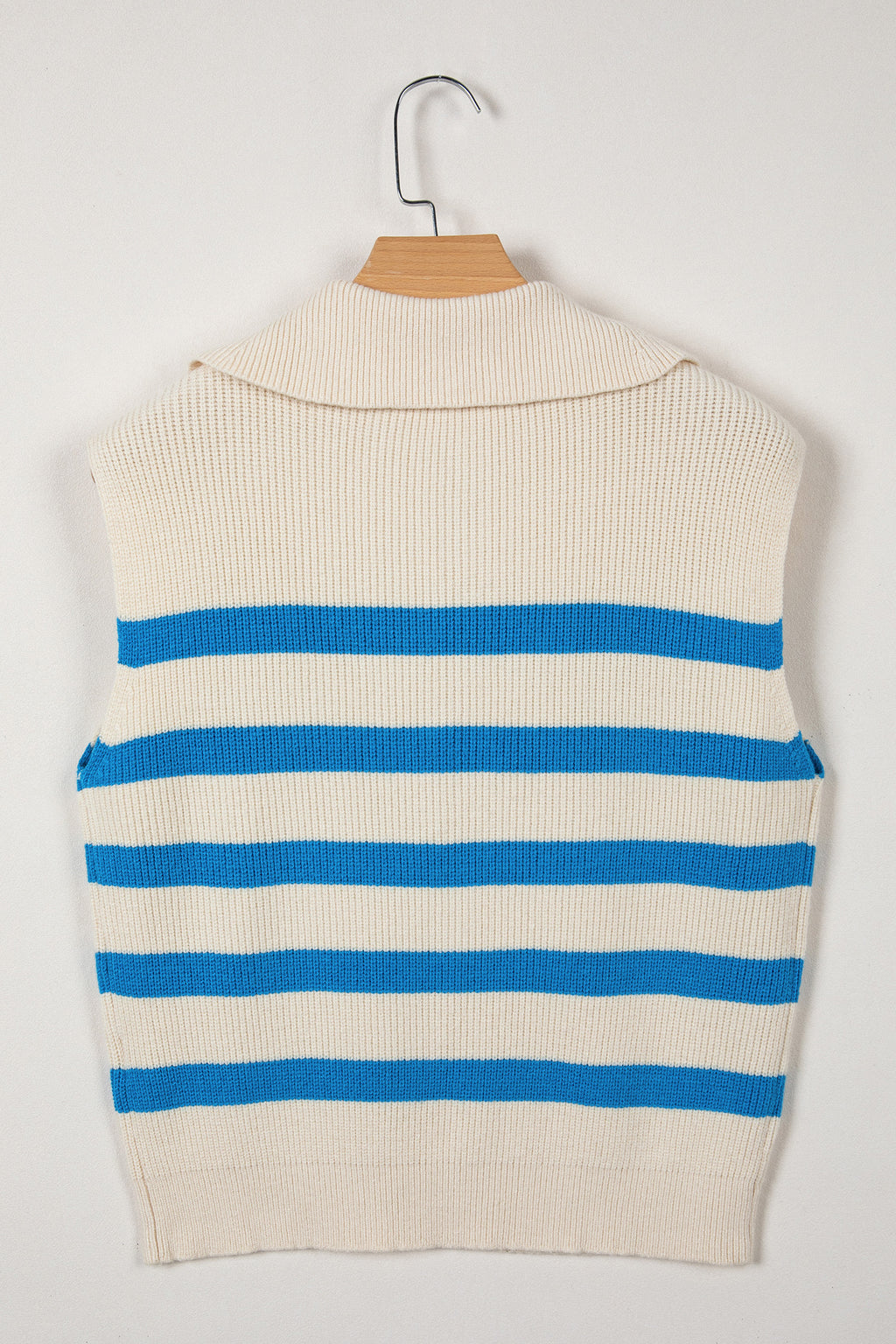 Blackish Green Ribbed Half Zip Collared Sweater Vest