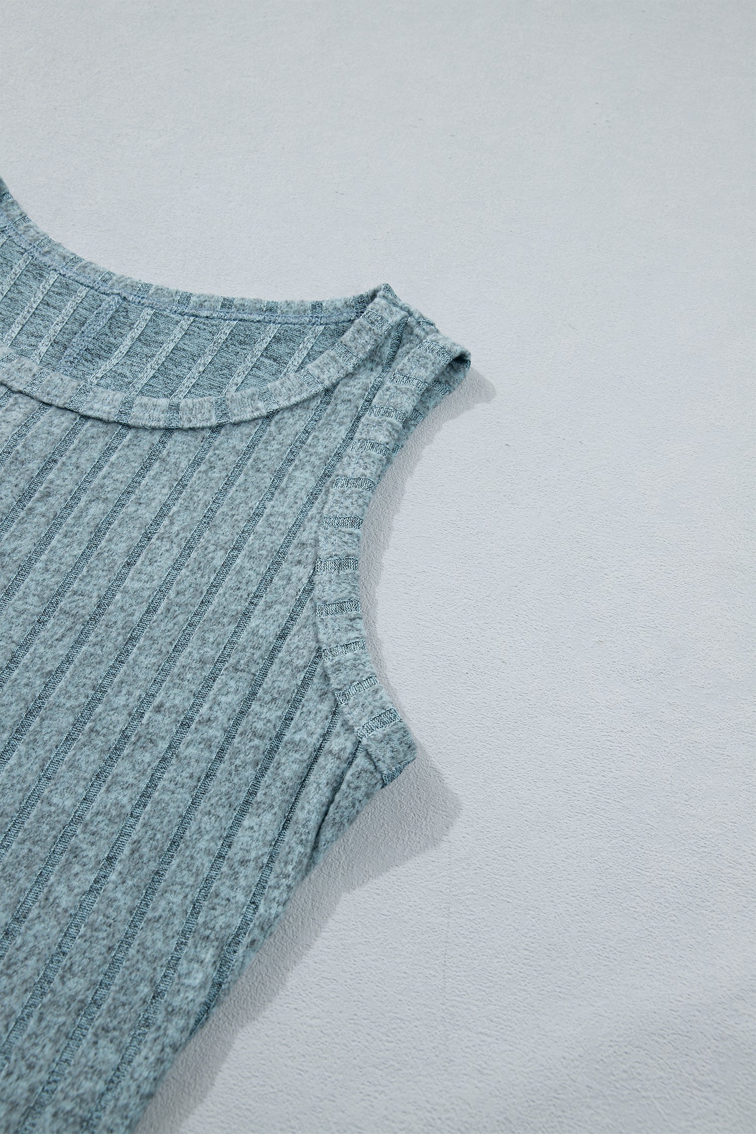 Sea Green Slim Ribbed Mineral Wash Tank Top