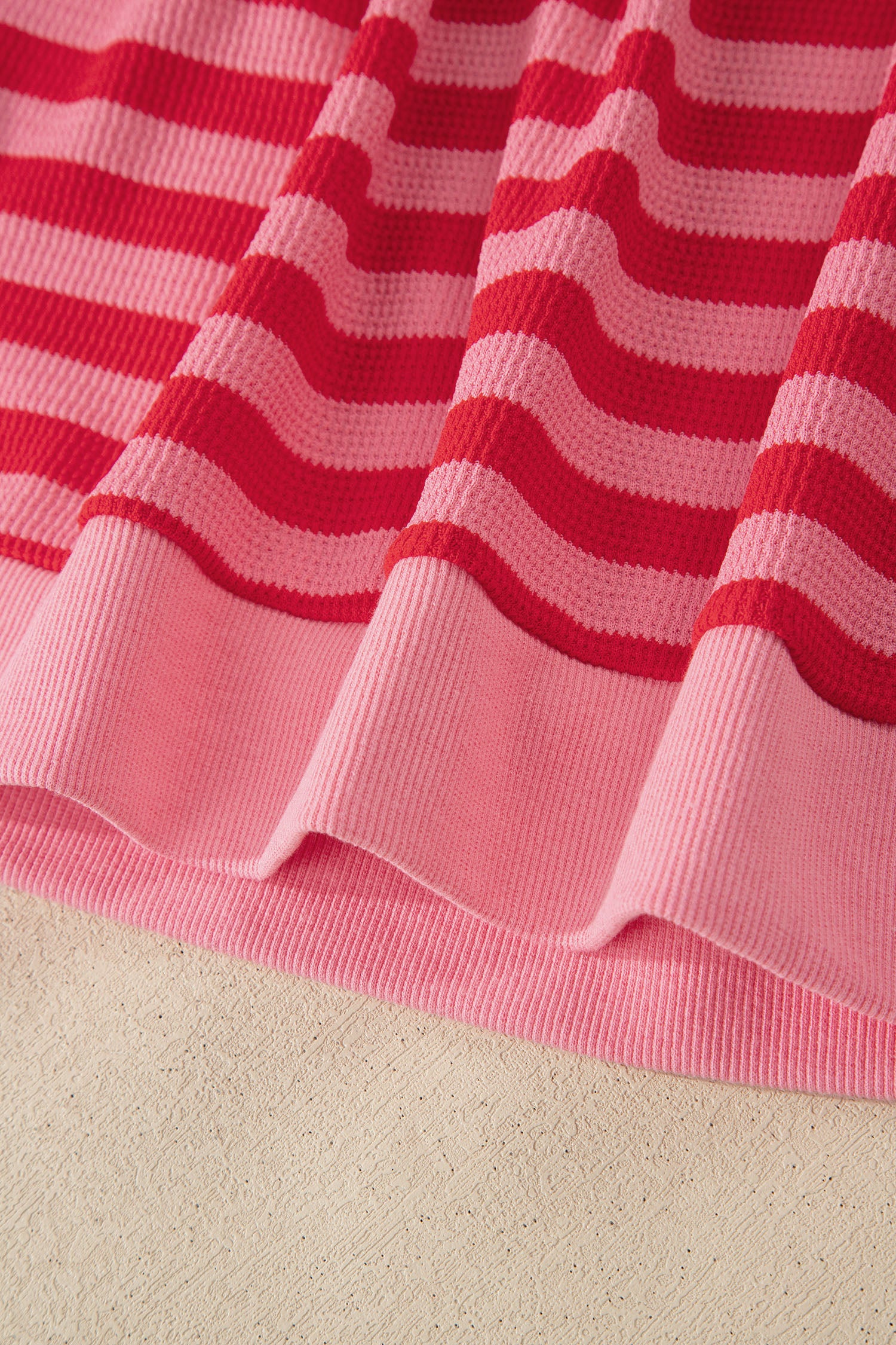 Pink Stripe Puff Short Sleeve T Shirt Matching Shorts Set