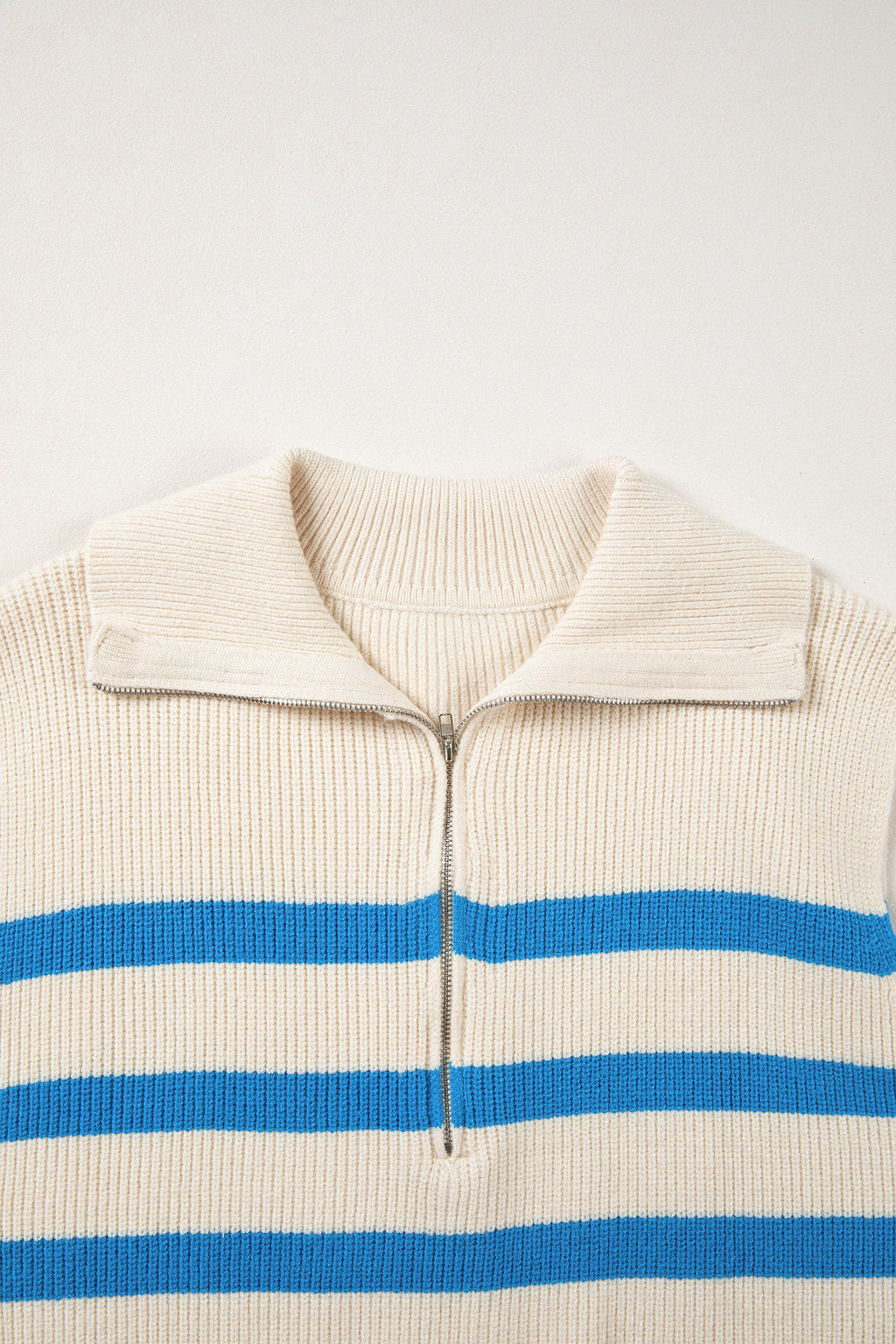 Blackish Green Ribbed Half Zip Collared Sweater Vest