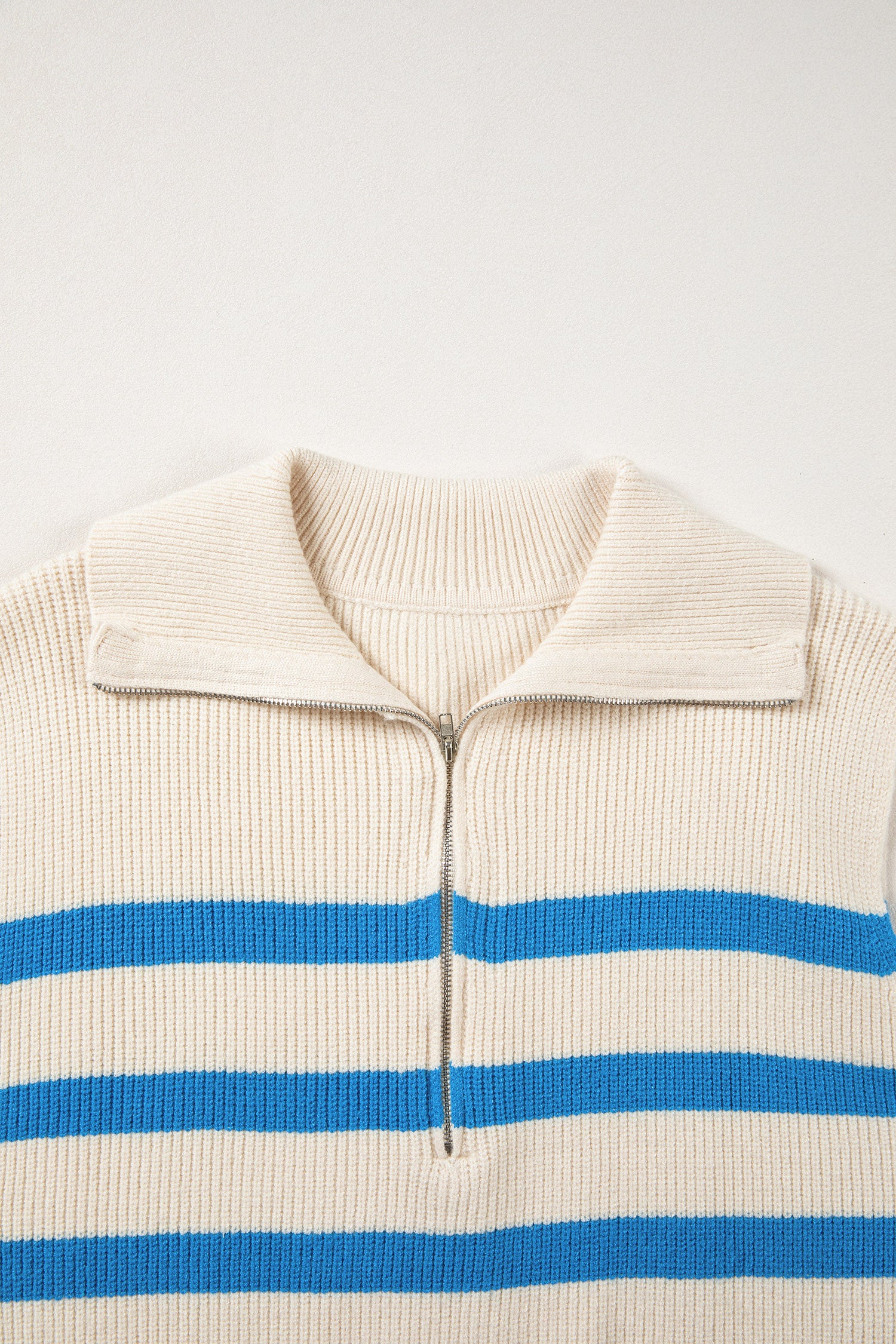 Blackish Green Ribbed Half Zip Collared Sweater Vest