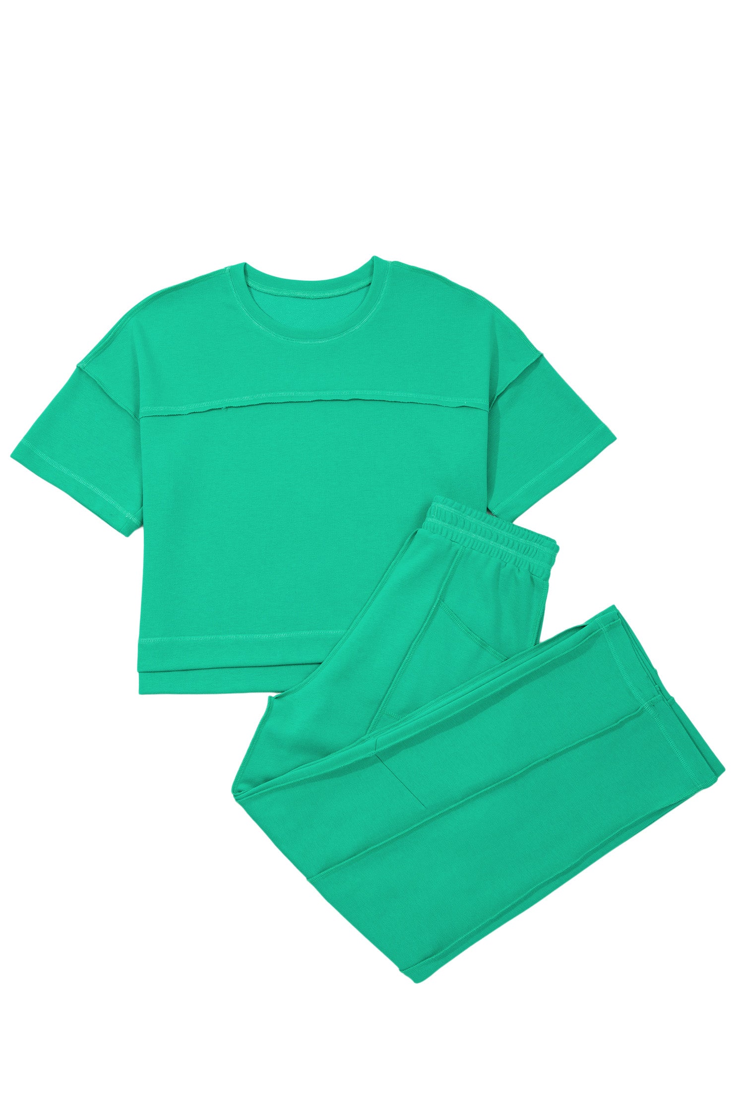 Orchid Bouquet Drop Shoulder Boxy Tee and Barrel Pants Set