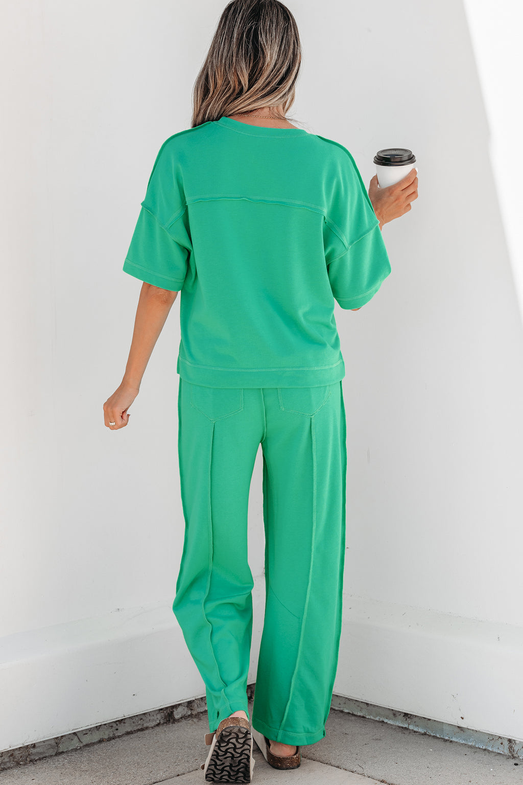 Orchid Bouquet Drop Shoulder Boxy Tee and Barrel Pants Set