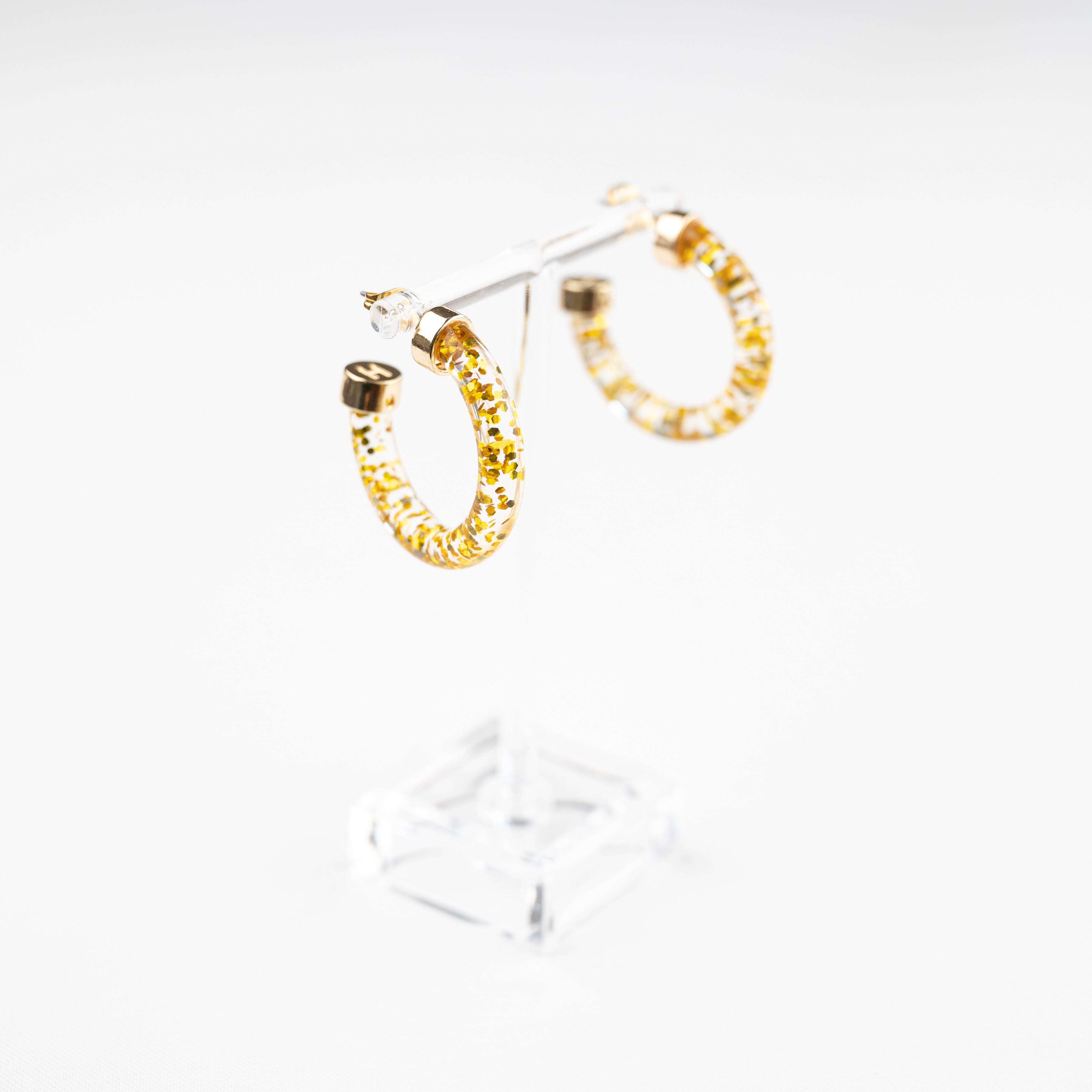Mini Hoops - Gold Glitter