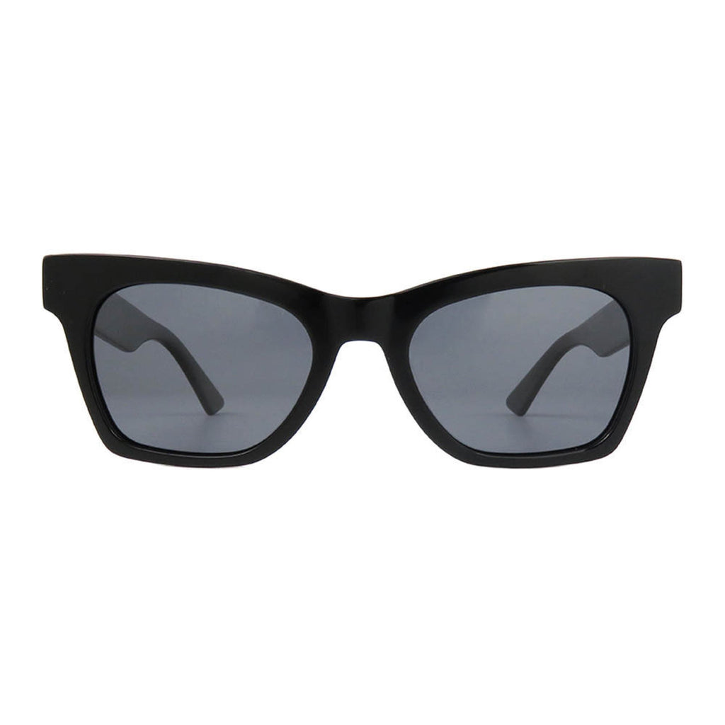 WO|MN Bold and sleek high quality square acetate frame sunglasses- black