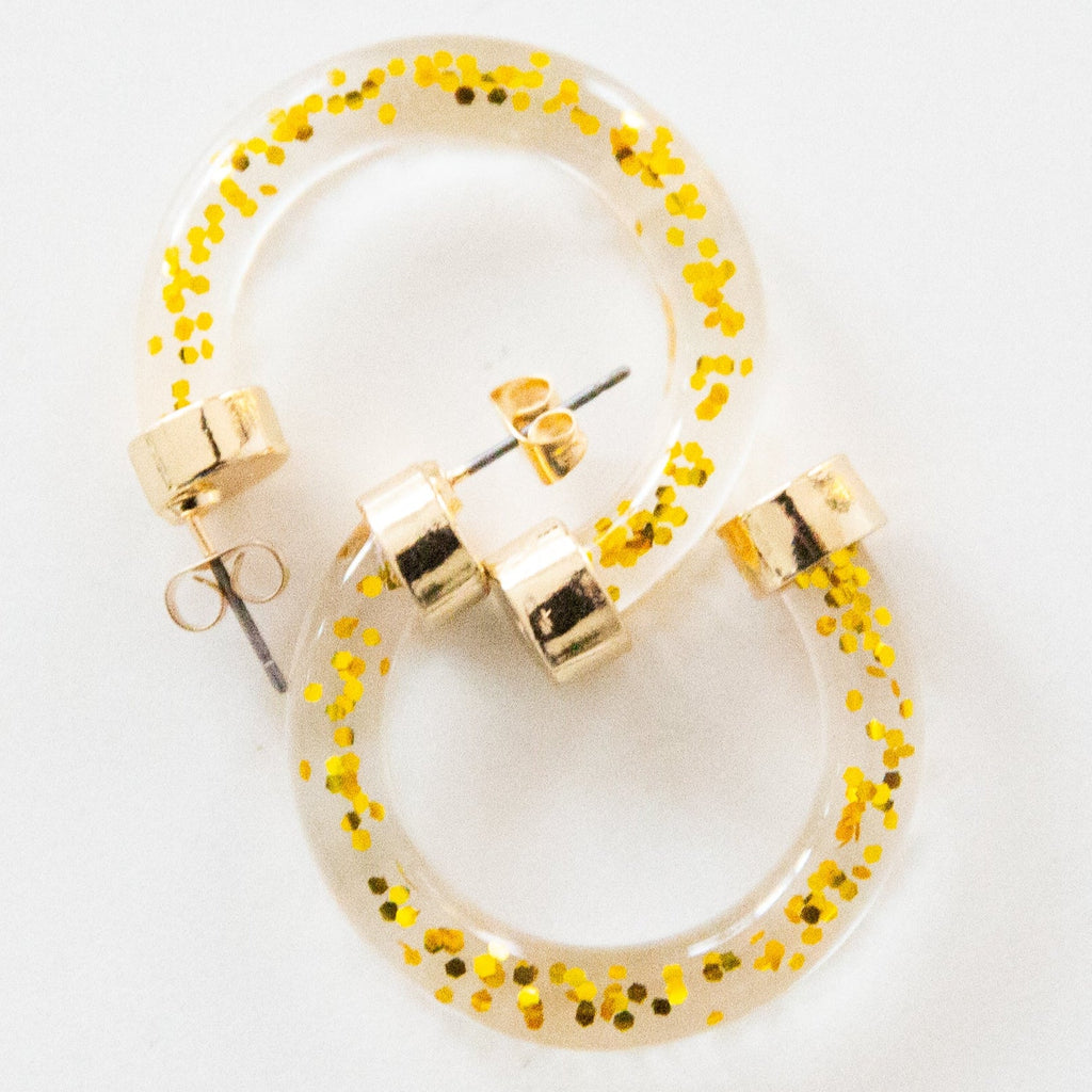 Mini Hoops - Gold Glitter