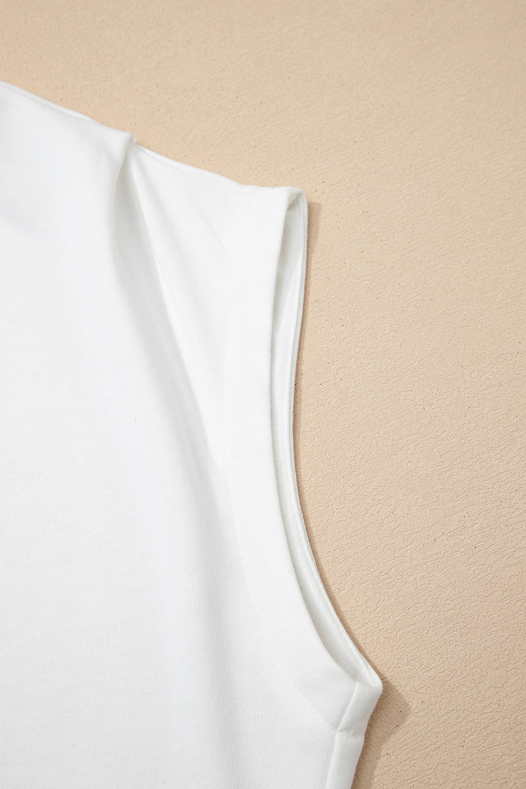 Light Grey Solid Color High Neck Cap Sleeve Loose Top