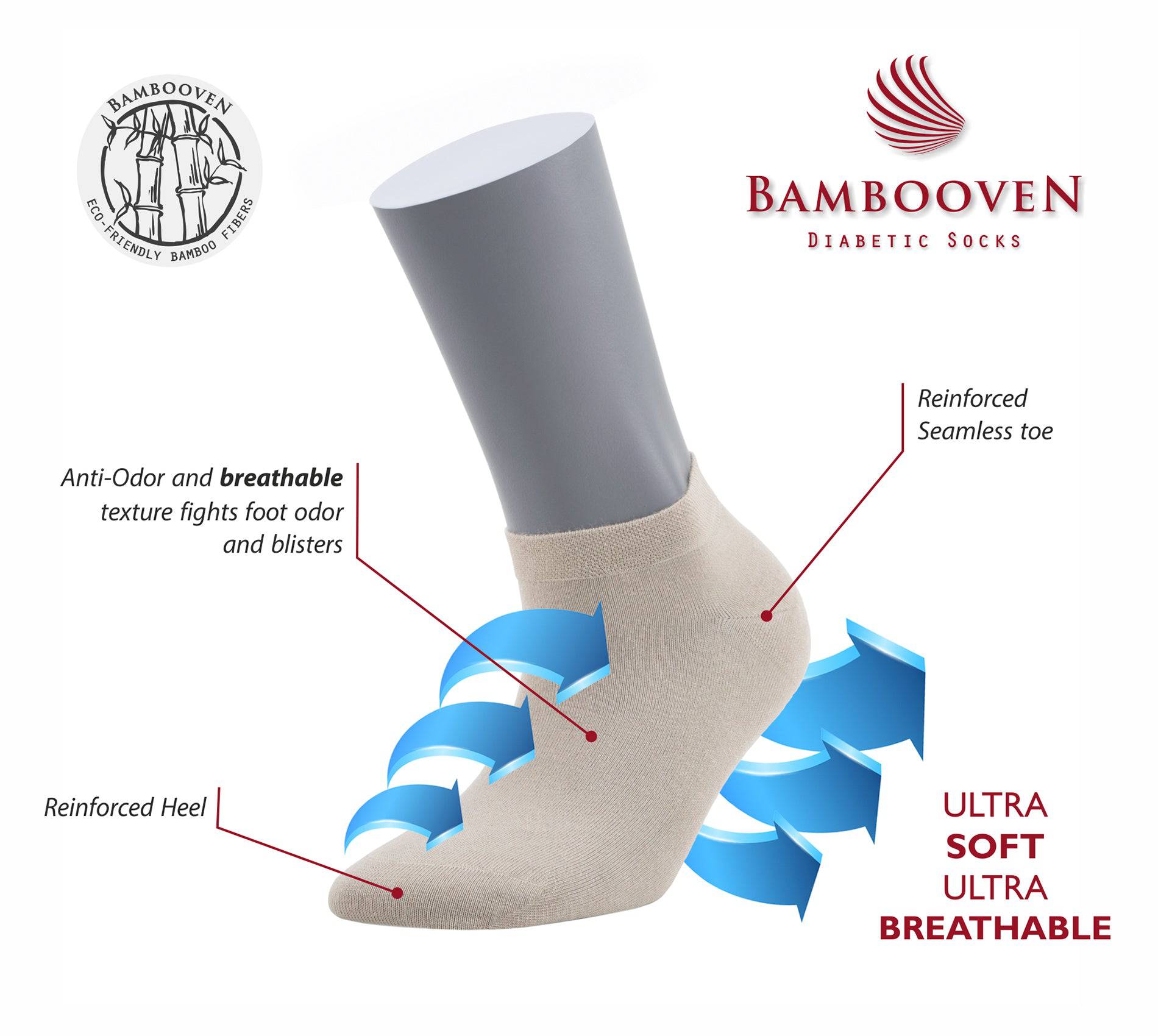 Women’s Bamboo Ankle Socks 8-Pack "White" - 631