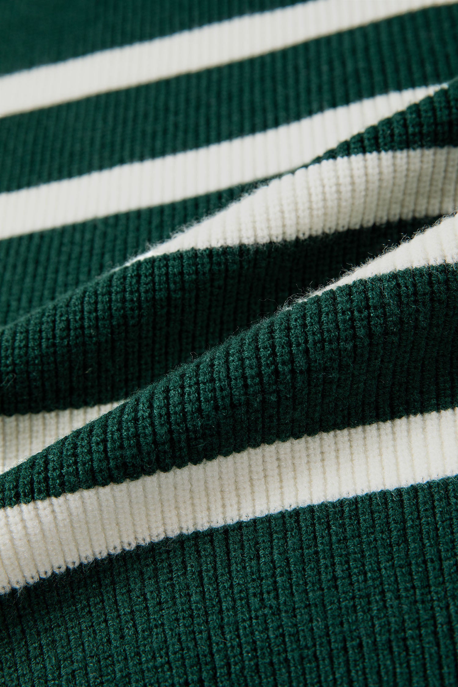 Blackish Green Ribbed Half Zip Collared Sweater Vest