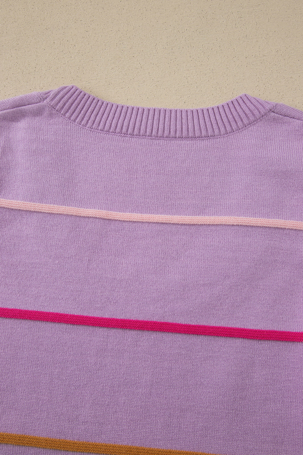 Sky Blue Stripe Round Neck Knitted Sweater Tank