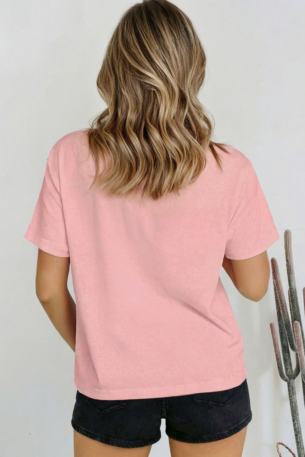 Beau Blue Solid Color High Neck Oversize Tee