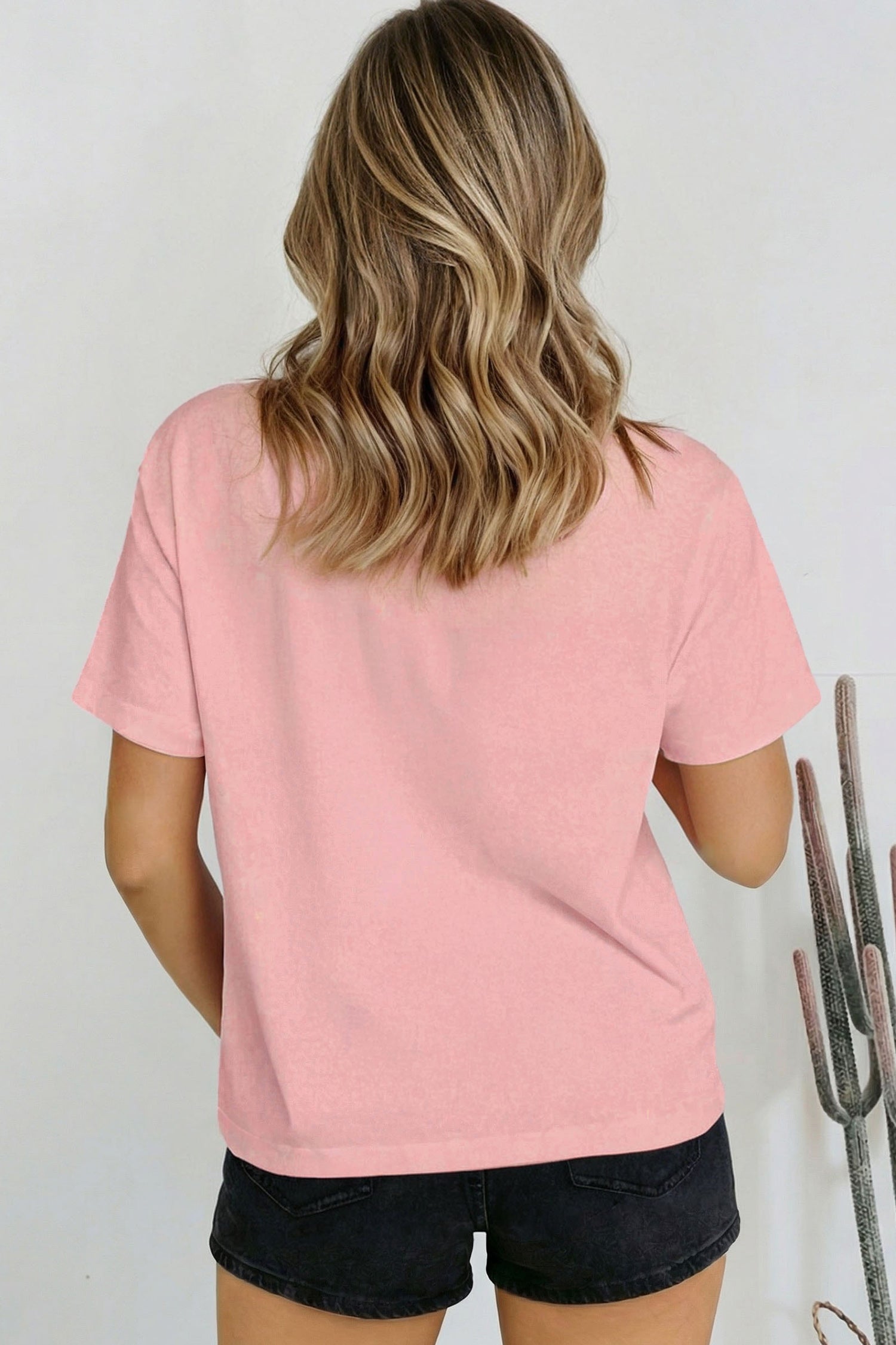 Beau Blue Solid Color High Neck Oversize Tee