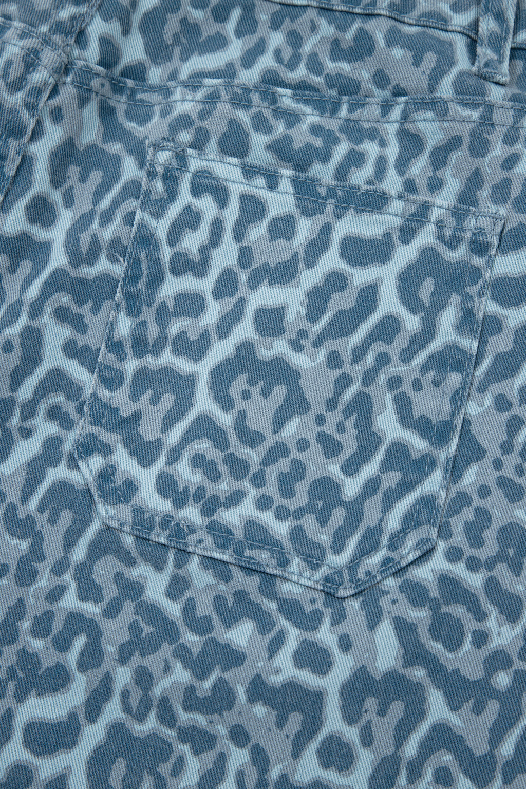 Gray Leopard Frayed Edge Wide Leg High Waist Jeans