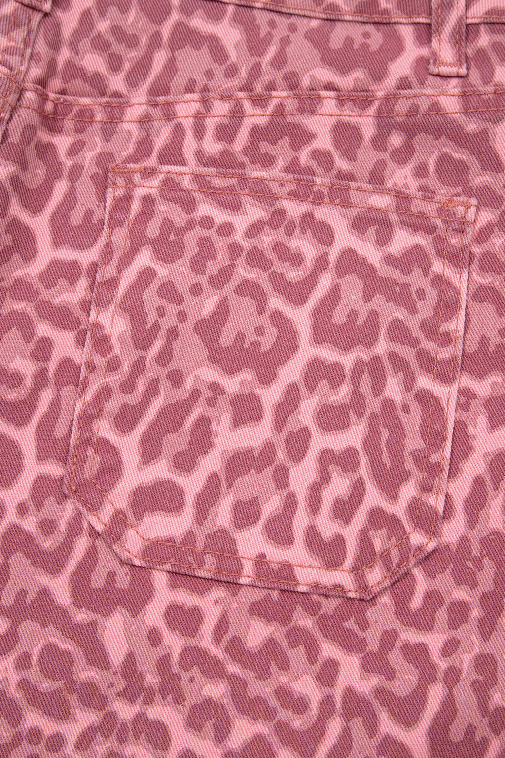 Brown Leopard Frayed Edge Wide Leg High Waist Jeans