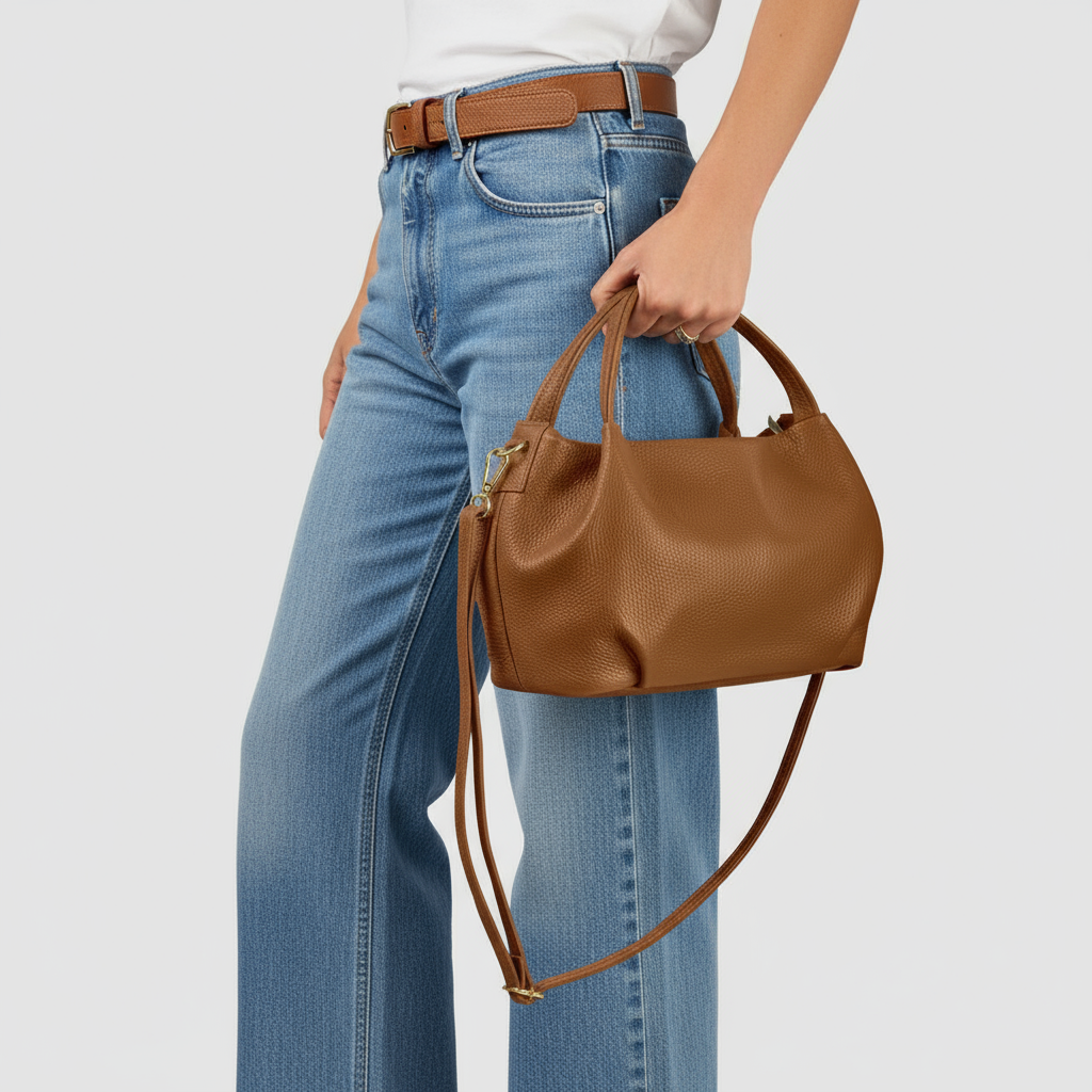 Calf Leather Top-Handle Bag 322055