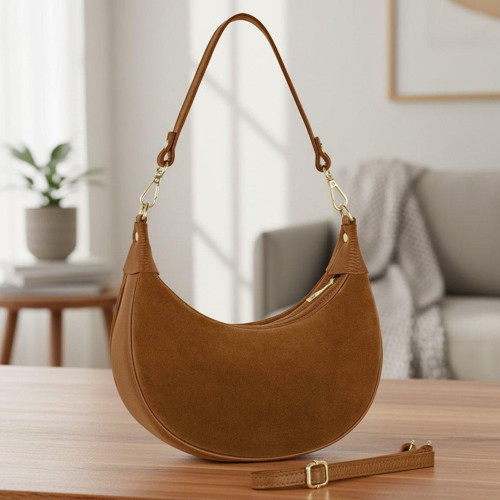 Suede Leather Shoulder Bag 222024